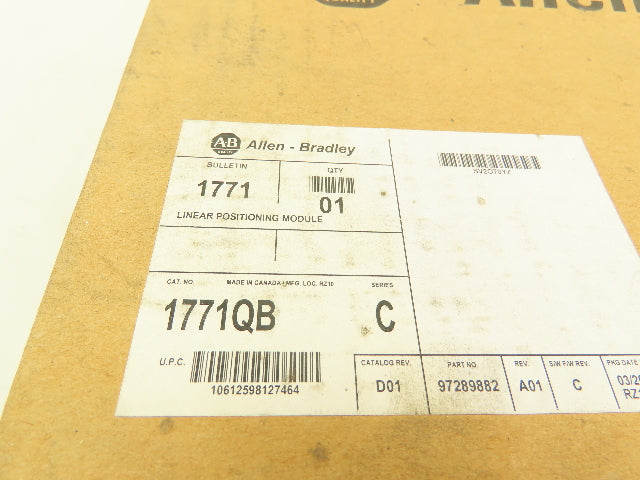Allen Bradley 1771QB Linear Positioning Module PLC Series C Firm C