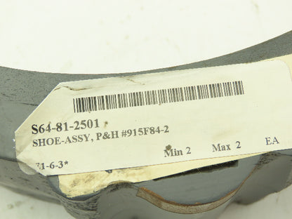 P&H Morris 915F84-2 Magnetic Brake Shoe 8"  Set of 2
