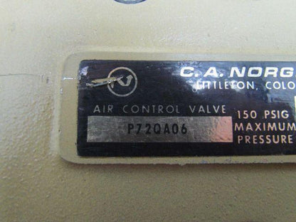 C.A. Norgen P72QA06 Air Control Valve 3/4" NPT Ports 4.5x5.5x13"