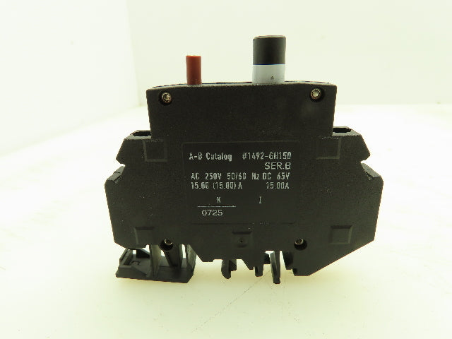Allen Bradley 1492-GH150 Mini Breaker 15A 1P 250VAC 65V Ser B Lot Of 2
