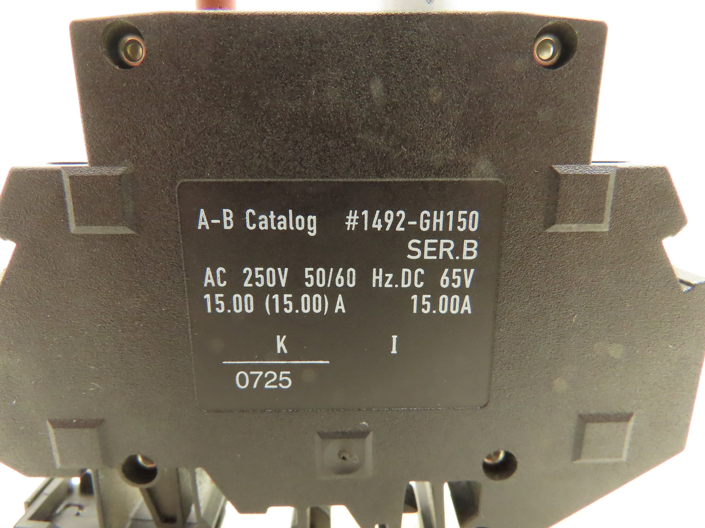 Allen Bradley 1492-GH150 Mini Breaker 15A 1P 250VAC 65V Ser B Lot Of 2