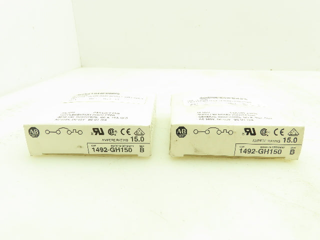 Allen Bradley 1492-GH150 Mini Breaker 15A 1P 250VAC 65V Ser B Lot Of 2