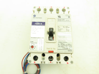 Allen Bradley 140M-I8P-B30S-CXM Motor Circuit Protector Breaker 3P 3A 3PH 600VAC
