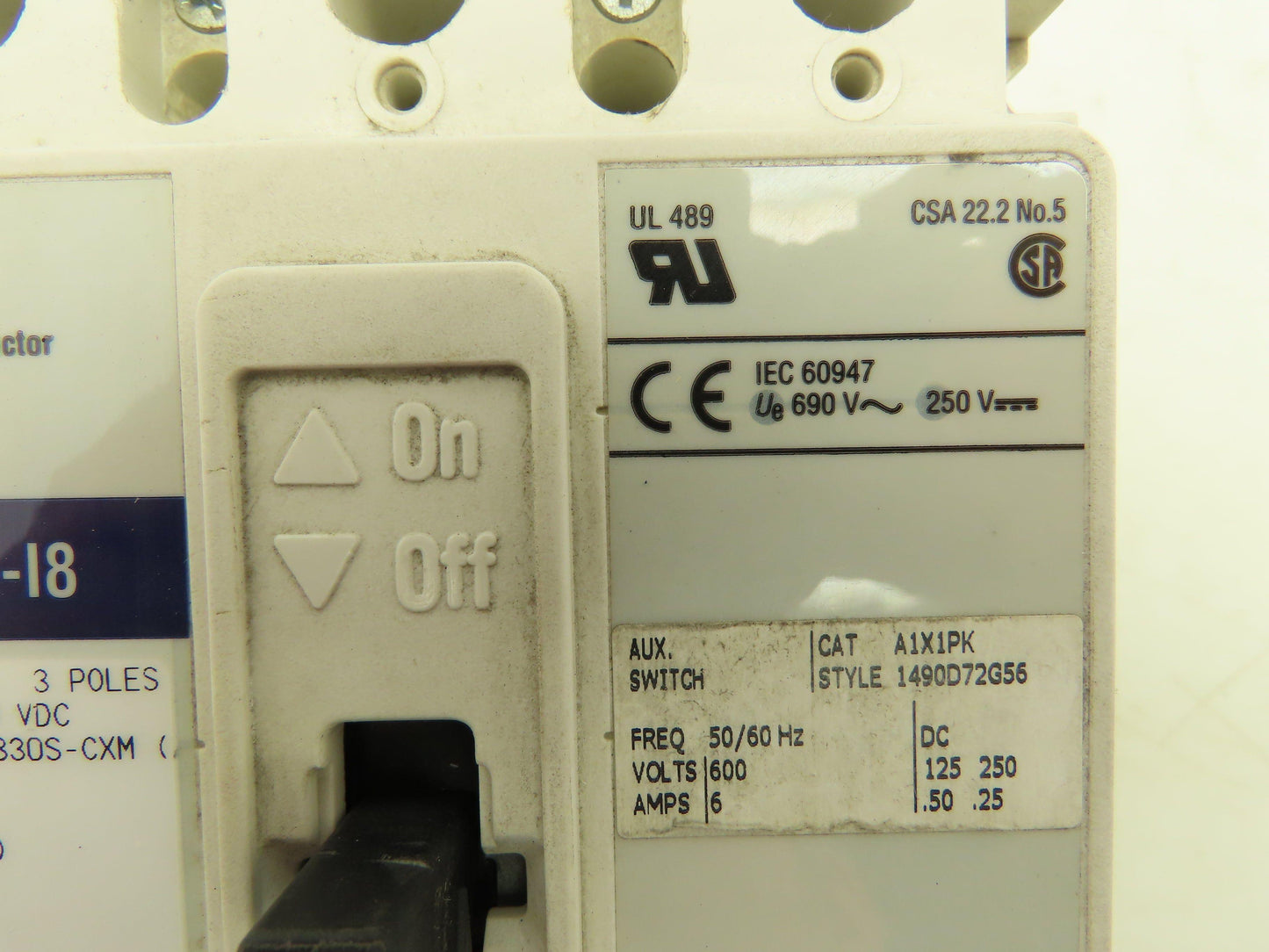 Allen Bradley 140M-I8P-B30S-CXM Motor Circuit Protector Breaker 3P 3A 3PH 600VAC