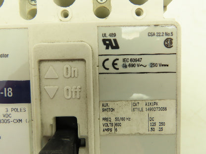 Allen Bradley 140M-I8P-B30S-CXM Motor Circuit Protector Breaker 3P 3A 3PH 600VAC