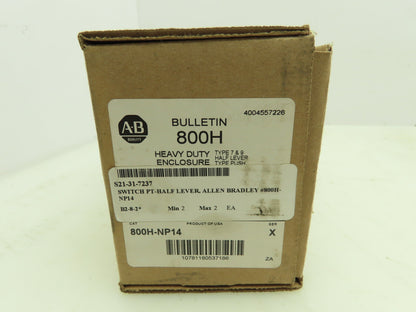 Allen Bradley 800H-NP14 Explosion Proof Switch Cover NEMA Type 7 & 9 Half Lever