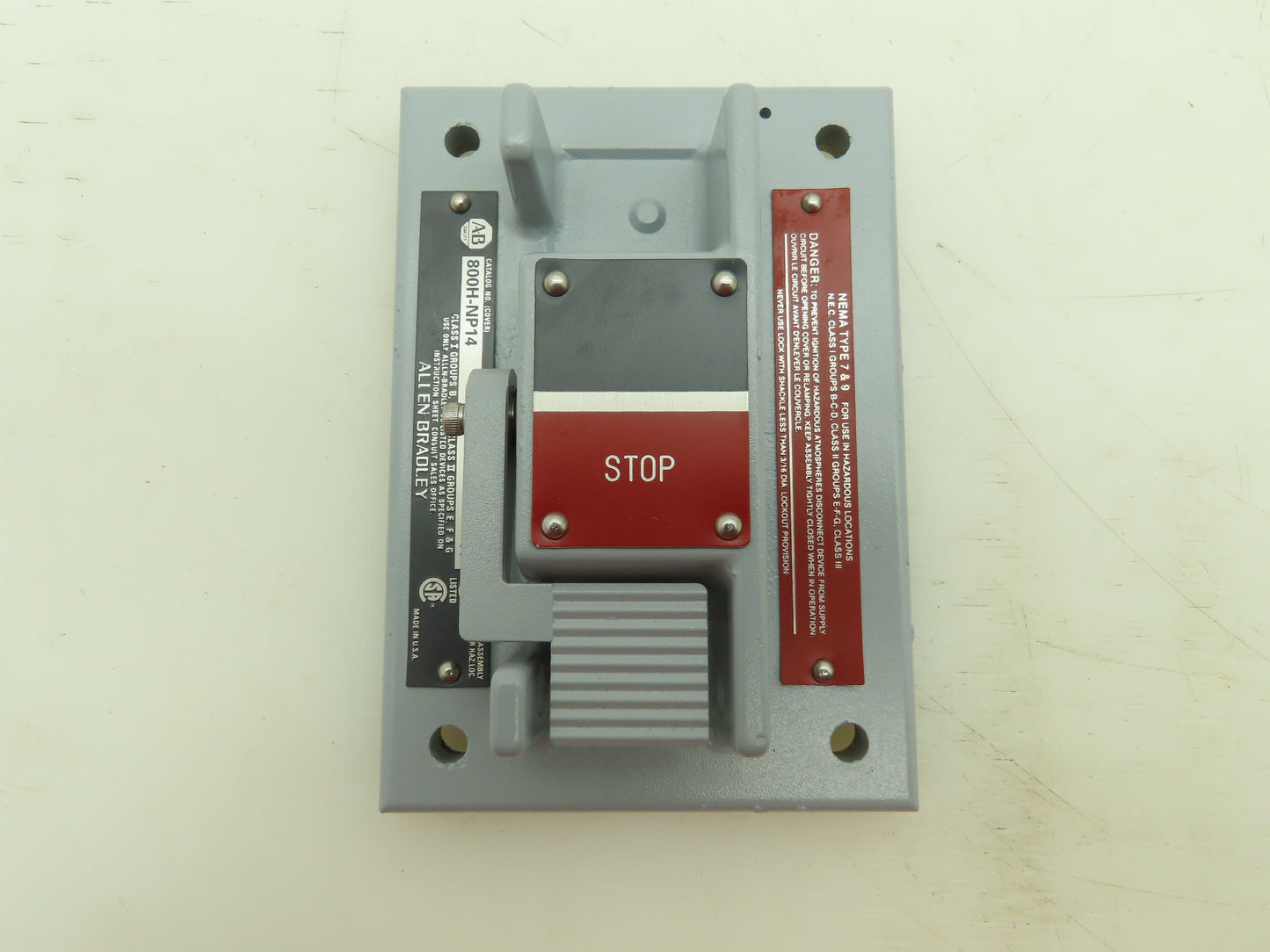 Allen Bradley 800H-NP14 Explosion Proof Switch Cover NEMA Type 7 & 9 Half Lever