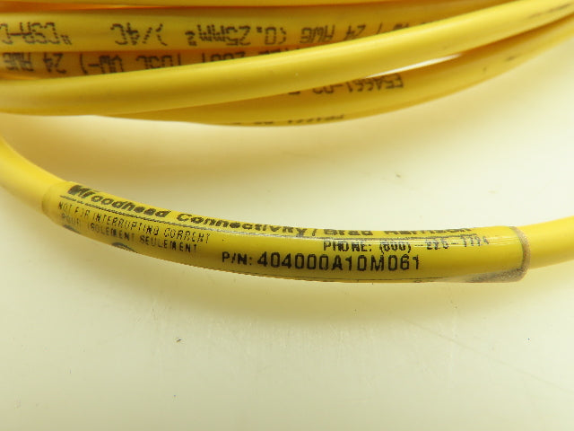 Woodhead Brad Harrison 404000A10M061 QD Cordset 4-Pin Female Straight 10M Cable