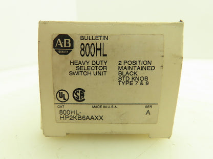 Allen Bradley 800HL-HP2KB6AAXX Heavy Duty Selector Switch 2NO 2NC Type Ser A