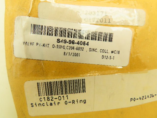 Sinclair C182-011 O-Ring Seal Replacement Kit for Parker C204 1-1/2" Valves