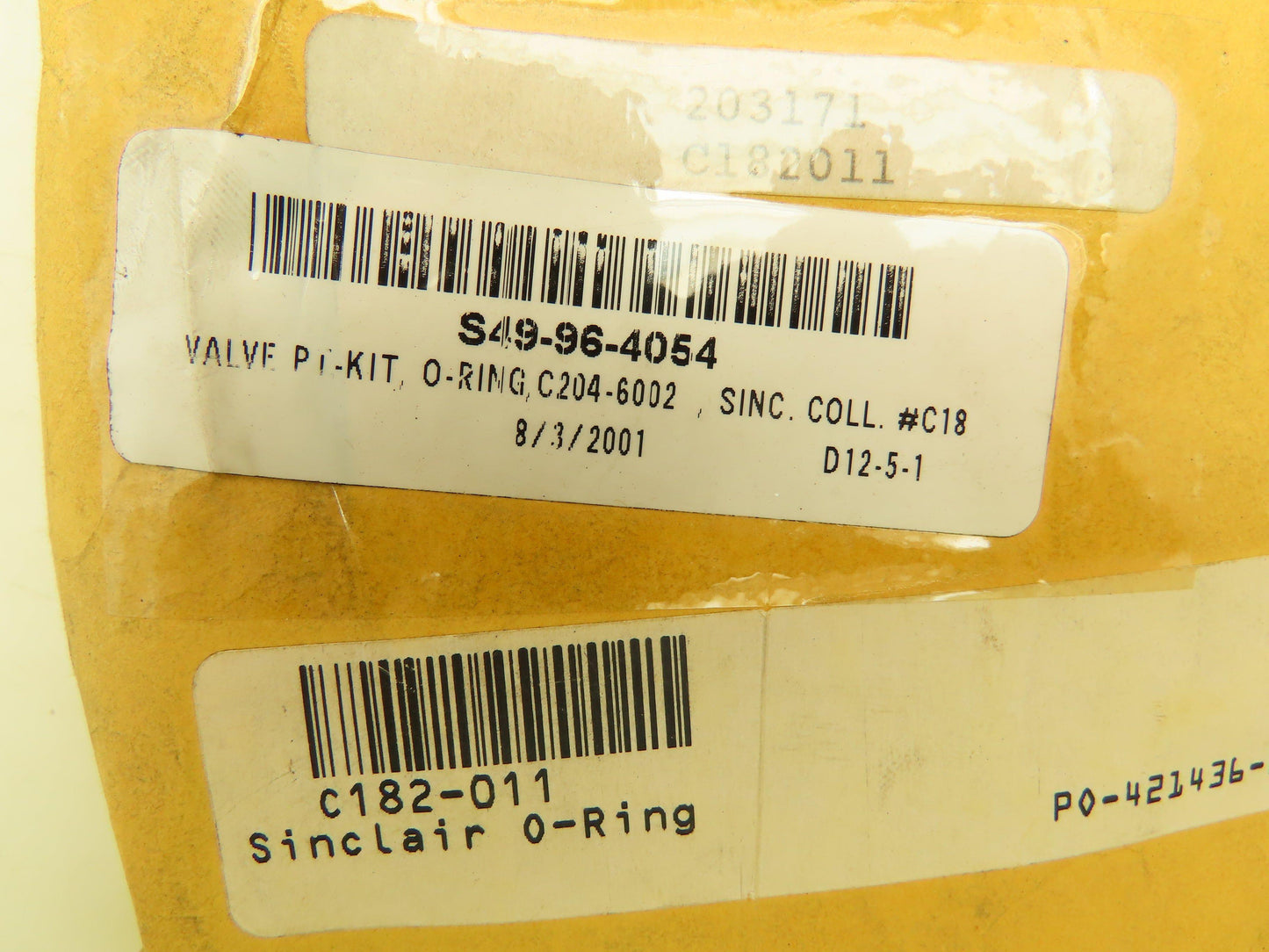 Sinclair C182-011 O-Ring Seal Replacement Kit for Parker C204 1-1/2" Valves