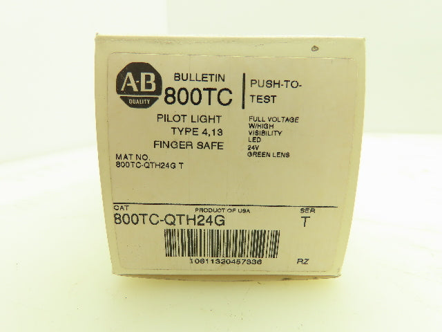 Allen Bradley 800TC-QTH24G Push To Test Button 30.5MM 1NO1 NC 24V AC/DC Ser T