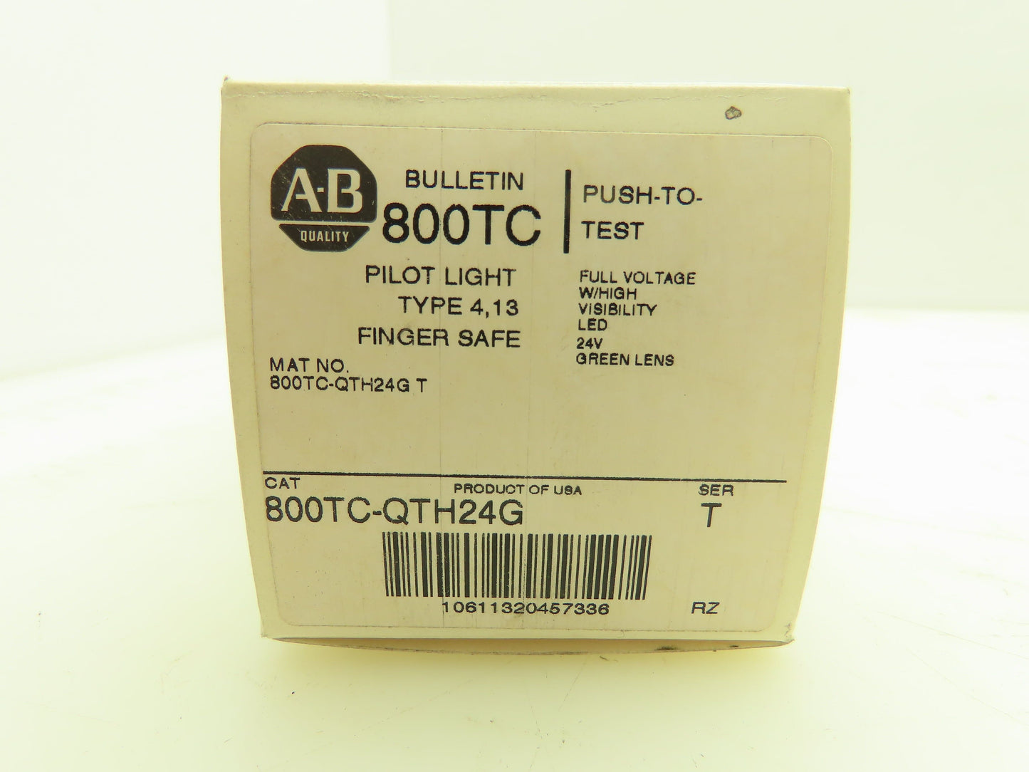 Allen Bradley 800TC-QTH24G Push To Test Button 30.5MM 1NO1 NC 24V AC/DC Ser T