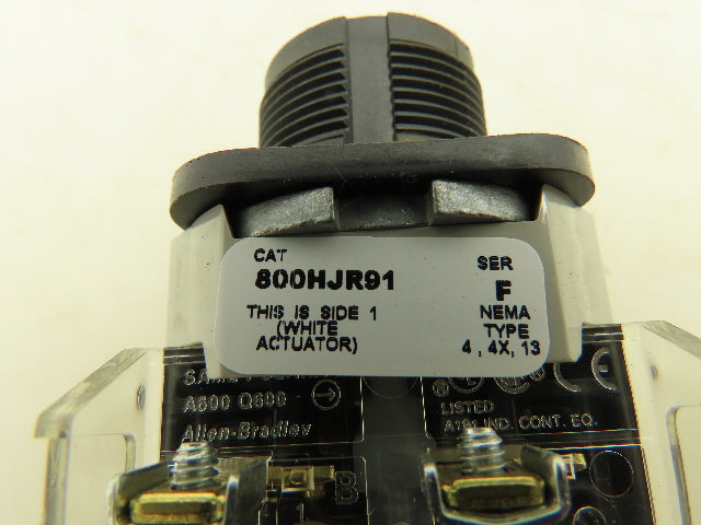 Allen Bradley 800H-JR91B Selector Switch 3 Position Spring Return Ser F