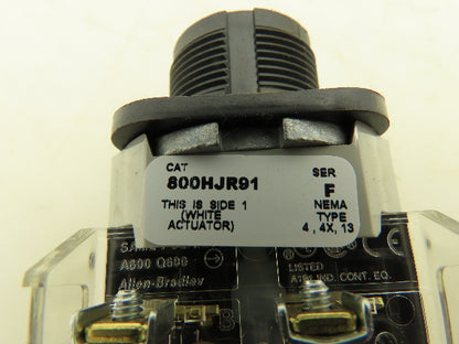 Allen Bradley 800H-JR91B Selector Switch 3 Position Spring Return Ser F