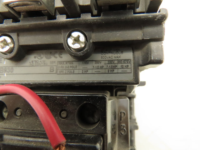 Allen Bradley 500-BOB930 Motor Starter Contactor 480V 10HP 3Ph Nema 1 480V Coil
