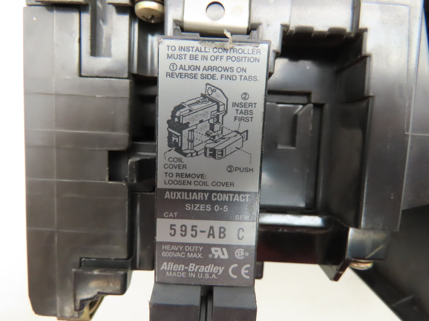 Allen Bradley 509-BOD-XXX Motor Starter Contactor Relay 120V Coil 600VAC 10HP