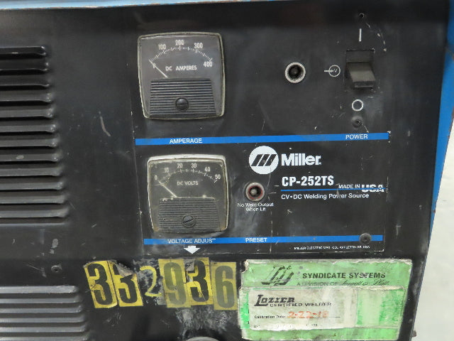 Miller CP-252TS Mig Welder 100% Duty 22A Wire Feeder 200/230/460v 3PH 250 amp
