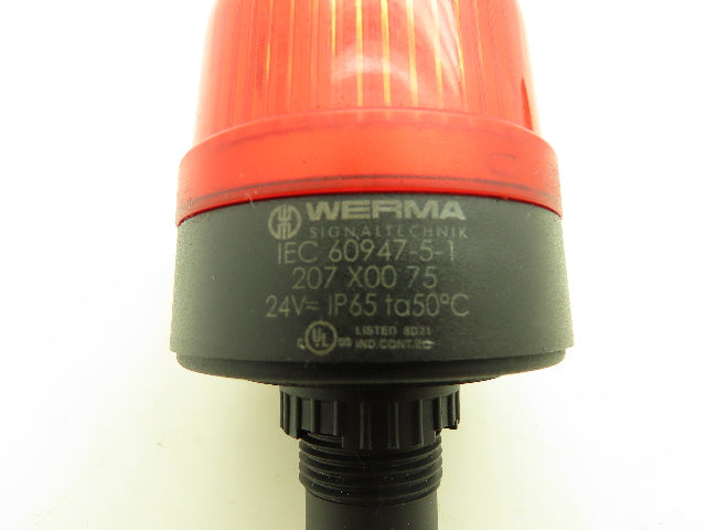 Werma 207 X00 75 Industrial Signal Light Red 24V LED 22mm Mount