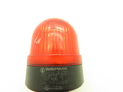Werma 207 X00 75 Industrial Signal Light Red 24V LED 22mm Mount