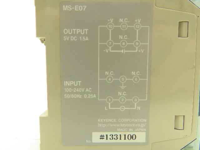 Keyence MS-E07 Power Module 5V 1.5A Lot of 2