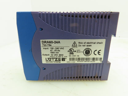 Lutze DRA60-24A Power Supply 24VDC 60W Output Lot of 3