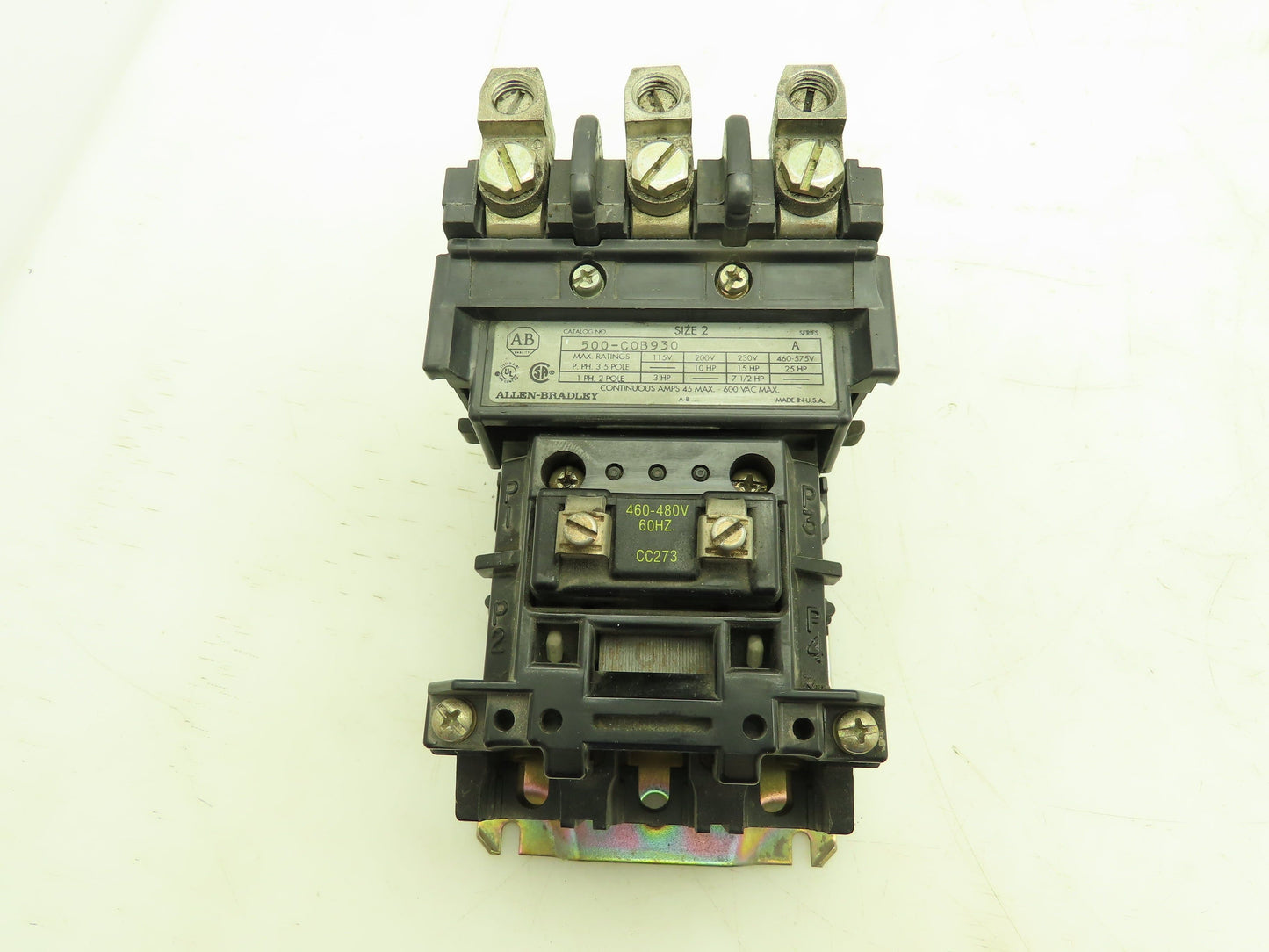 Allen Bradley 500-COB930 Motor Starter Contactor 600VAC 45A 3Ph 480V Ser A