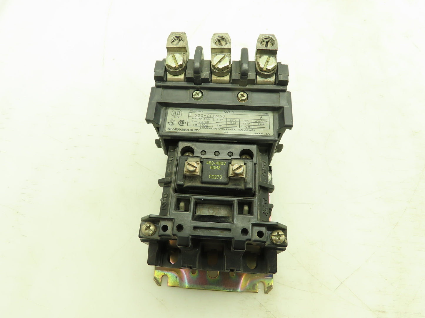 Allen Bradley 500-COB930 Motor Starter Contactor 600VAC 45A 3Ph 480V Ser A