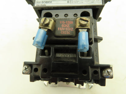 Allen Bradley 500-BOB930 Motor Starter Contactor 600VAC 3Ph 10HP 120V Ser B