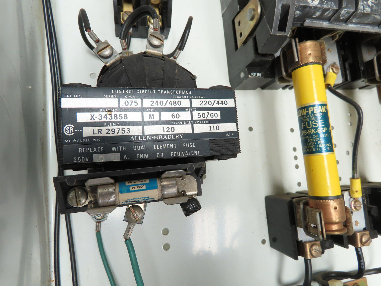 Allen Bradley Sz 1 Reversing Starter 10Hp 30A Fusible Disconnect Switch 460V 3PH