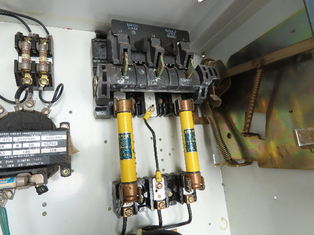 Allen Bradley Sz 1 Reversing Starter 10Hp 30A Fusible Disconnect Switch 460V 3PH