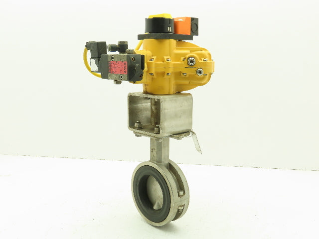 ABZ 909 Stainless 3" Butterfly Valve with Kinetrol Solenoid Actuator 120V