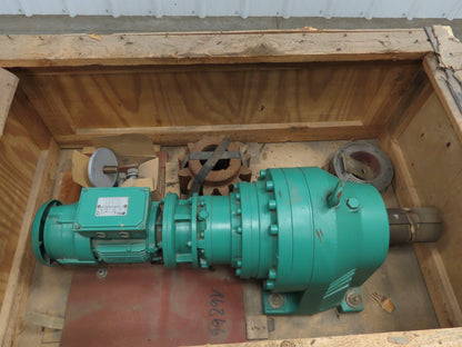 Leroy Somer LS80L Inline Gearmotor Gear Drive .55kW 1640 RPM 460V 3PH IP55 Motor