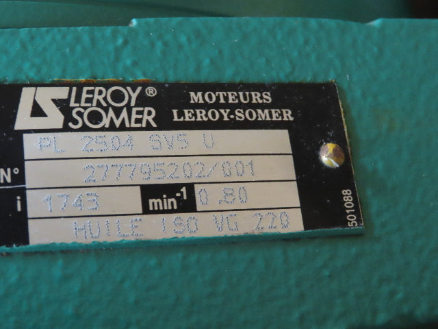 Leroy Somer LS80L Inline Gearmotor Gear Drive .55kW 1640 RPM 460V 3PH IP55 Motor