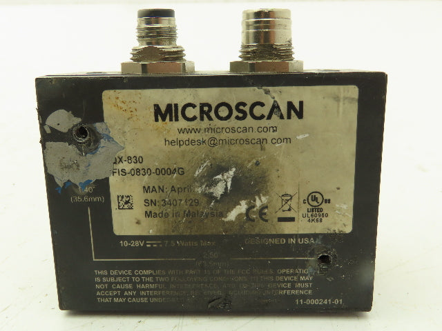 Microscan QX-830 FIS-0830-0004G Barcode Scanner