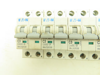Eaton WMZS2C03 C3 Circuit Breaker 3A 10kA 277/480VAC 2 Pole Lot of 6