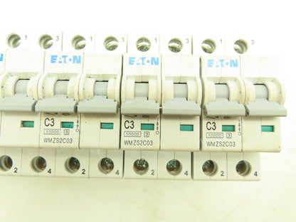 Eaton WMZS2C03 C3 Circuit Breaker 3A 10kA 277/480VAC 2 Pole Lot of 6