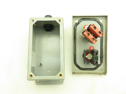 Saginaw Control SCE-2PBI Pushbutton Enclosure E-Stop Reset Button Lot of 2