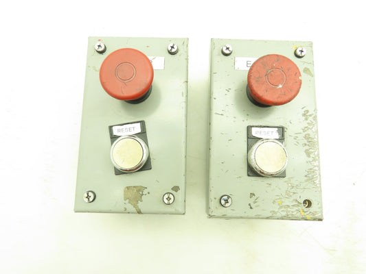 Saginaw Control SCE-2PBI Pushbutton Enclosure E-Stop Reset Button Lot of 2