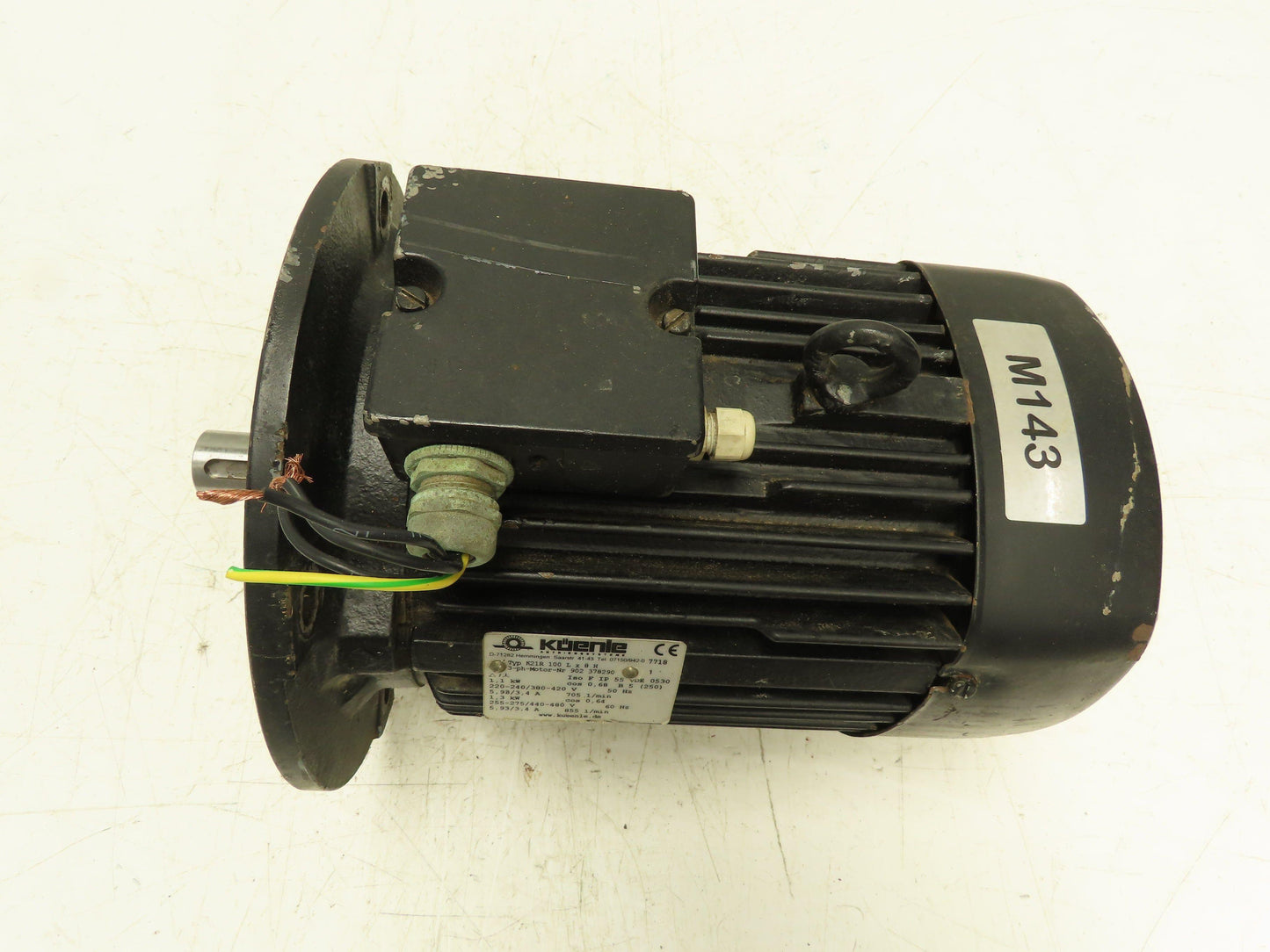 Kuenle K21R 100Lx8H AC Motor 1.3kW 855 RPM 220/480V 3PH 50/60Hz IP55 VDE 0530