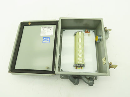 Wiegmann B100804CH 10x8x4" Steel Electrical Enclosure w/Terminal Blocks 9080 GM6