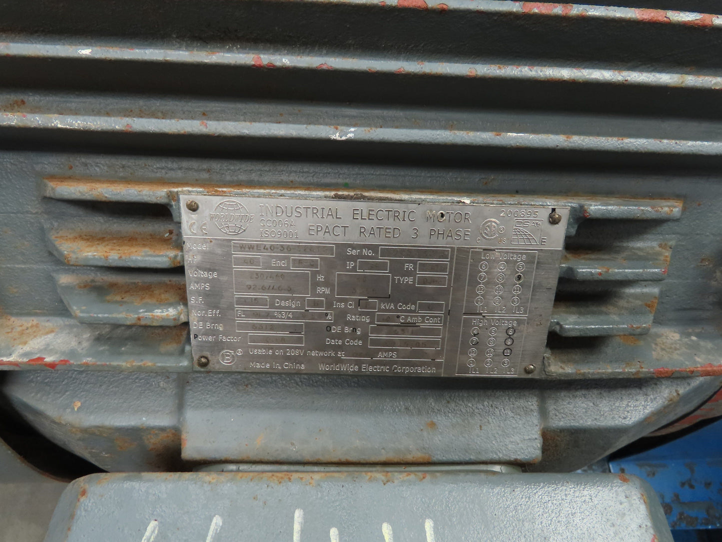 Spencer 12040-H Multi-Stage Centrifugal Blower 350CFM 3500RPM 40Hp 3Ph 230/460V