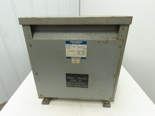 Sylvania 302-512-3A Stepdown Power Transformer 600-208/120V 30KVA 3Ph 60Hz