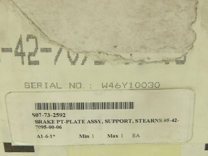 Stearns 5-42-7095-00-06 Disc Brake Support Plate Assembly 87000 Series