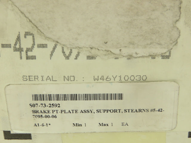 Stearns 5-42-7095-00-06 Disc Brake Support Plate Assembly 87000 Series