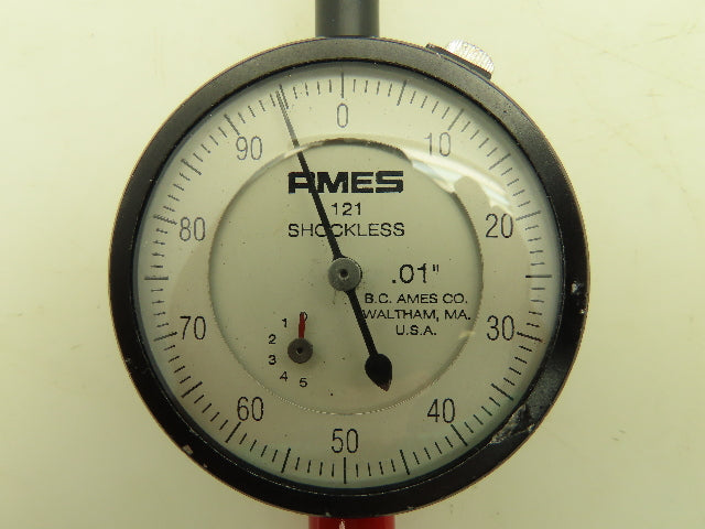 Ames 121 Shockless Inspection Gauge Dial Indicator 1/2" Stroke Measures to .01"