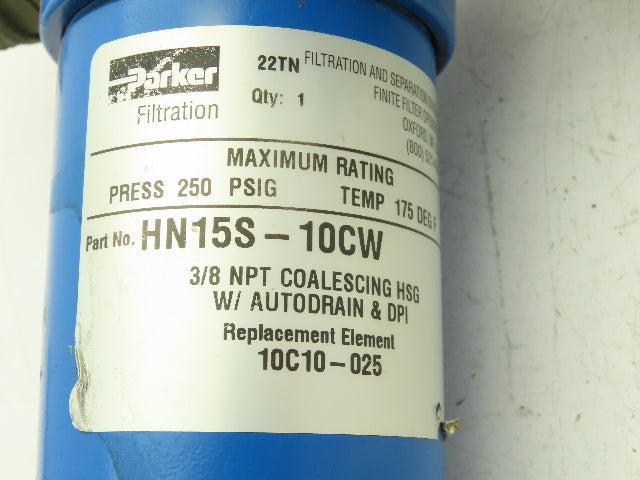 Parker HN15S-10CW Compressed Air Filter Regulator Solenoid Valve Assembly