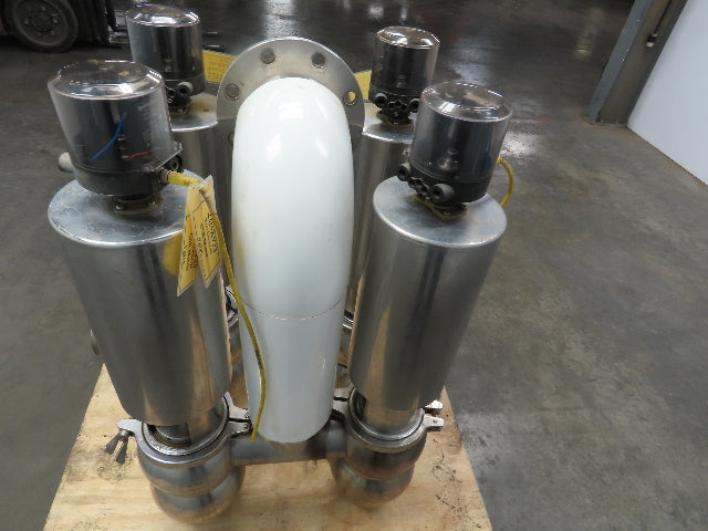 Sudmo DN4"/PN6/1.4404/S SS Sanitary Valve Pneumatic Actuator 4" Outlet Matrix