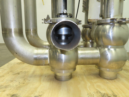 Sudmo DN4"/PN6/1.4404/S SS Sanitary Valve Pneumatic Actuator 4" Outlet Matrix