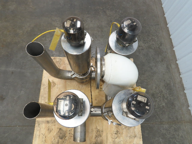 Sudmo DN4"/PN6/1.4404/S SS Sanitary Valve Pneumatic Actuator 4" Outlet Matrix